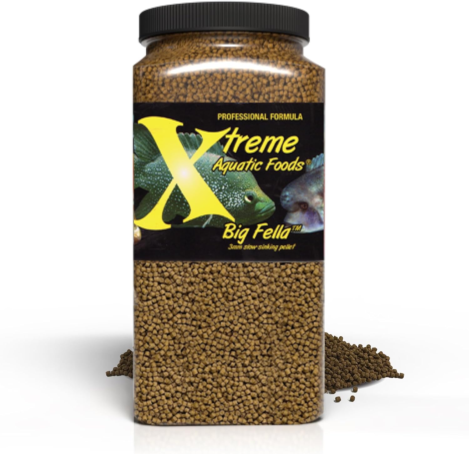 Xtreme Aquatic Foods Big Fella 3mm slow-sinking pellet 5 lbs (2268g) 893427001473 Super Cichlids