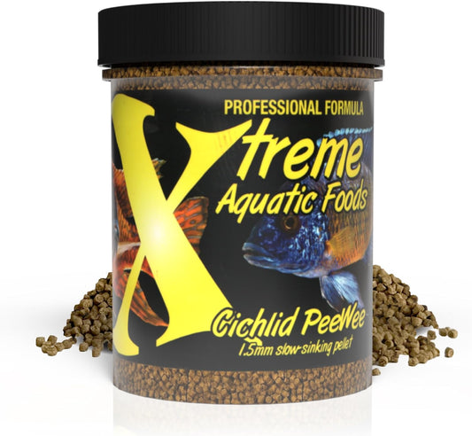 Xtreme Aquatic Foods Cichlid PeeWee 1.5mm Slow-Sinking Pellets 10 oz (280g) 893427001343 Super Cichlids