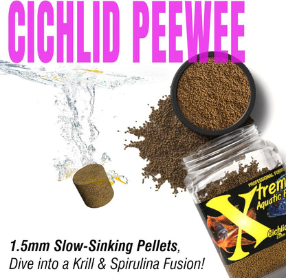 Xtreme Aquatic Foods Cichlid PeeWee 1.5mm Slow-Sinking Pellets Super Cichlids