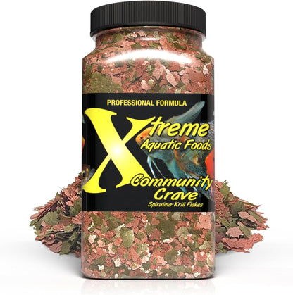 Xtreme Aquatic Foods Community Crave - Krill & Spirulina Flakes 8 oz (224g) 862363000314 Super Cichlids