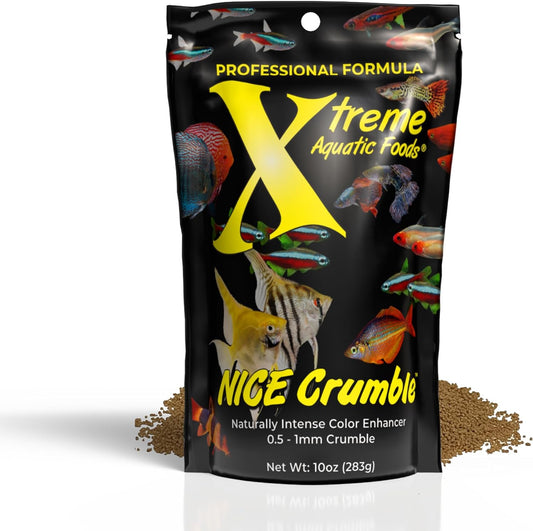 Xtreme Aquatic Foods NICE Crumbles Sinking Granules (0.5mm-1mm) 10 oz (284g) 853870008504 Super Cichlids