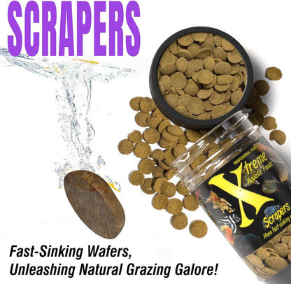 Xtreme Aquatic Foods Scrapers Premium 14mm Fast-Sinking Wafers Super Cichlids