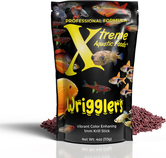 Xtreme Aquatic Foods Wrigglers 1mm Krill-Based Sinking 4 oz 853870008580 Super Cichlids