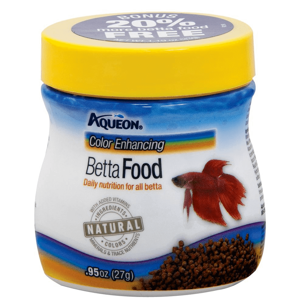 Aqueon | Betta Color Enhancing Pellet Fish Food .95oz Jar 015905061957 Super Cichlids