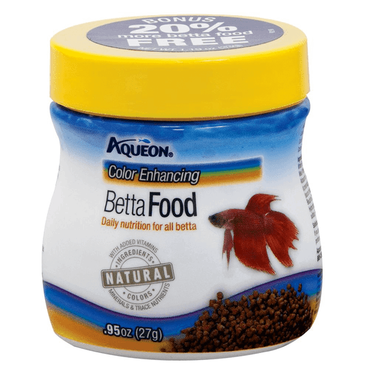 Aqueon | Betta Color Enhancing Pellet Fish Food .95oz Jar 015905061957 Super Cichlids