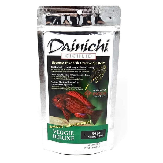 Dainichi | Cichlid Veggie Deluxe Baby (1mm) / 8.8 oz (250g) 713166124021 Super Cichlids