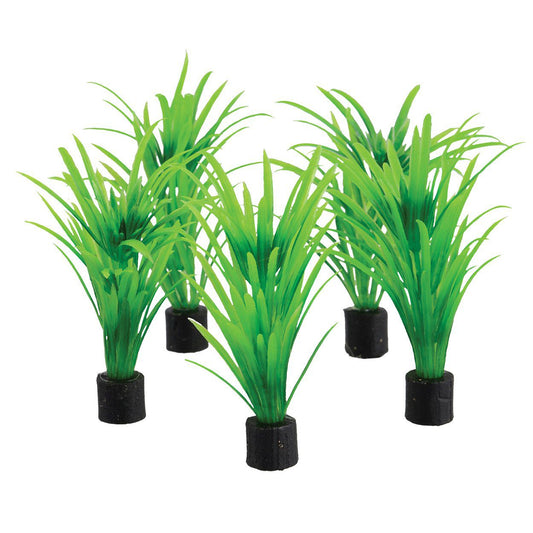 Underwater Treasures | Mini Plant - Green Tall Grass - 3.25" - 5 Pack 628742014422 Super Cichlids